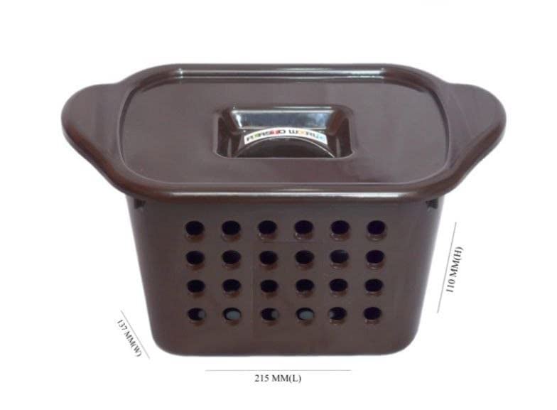 PRO ROOP Home Multipurpose Plastic Laundry Basket Woven DesignStorage Organizer With Lid Storage BasketOrganiserBasket With Lid22 - Image 2