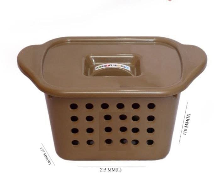 PRO ROOP Home Multipurpose Plastic Laundry Basket Woven DesignStorage Organizer With Lid Storage BasketOrganiserBasket With Lid22 - Image 3