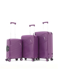 SONADA Hardshell Luggage Trolley Bag 3 Pieces Set,Purple (S-20",M-24",L-28")  - Image 1