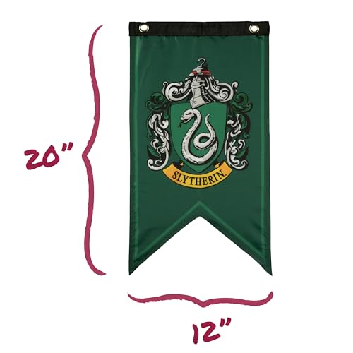 Conquest Journals Harry Potter Wizarding House Banner Flag Set, 12'' x 20'' Polyester Flags, Set of 5 Includes Hogwarts Crest, Gryffindor, Slytherin, Ravenclaw & Hufflepuff Banners, Birthday Party - Image 4