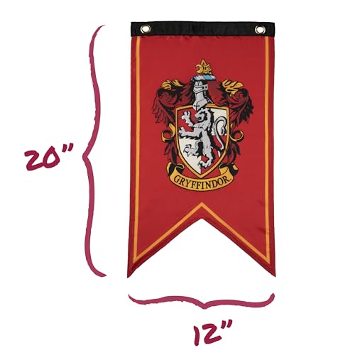 Conquest Journals Harry Potter Wizarding House Banner Flag Set, 12'' x 20'' Polyester Flags, Set of 5 Includes Hogwarts Crest, Gryffindor, Slytherin, Ravenclaw & Hufflepuff Banners, Birthday Party - Image 3