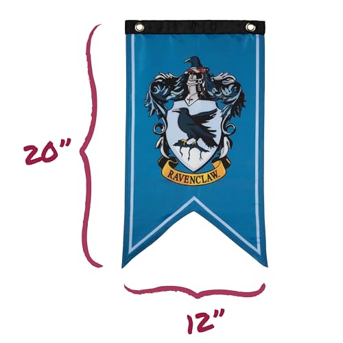 Conquest Journals Harry Potter Wizarding House Banner Flag Set, 12'' x 20'' Polyester Flags, Set of 5 Includes Hogwarts Crest, Gryffindor, Slytherin, Ravenclaw & Hufflepuff Banners, Birthday Party - Image 5