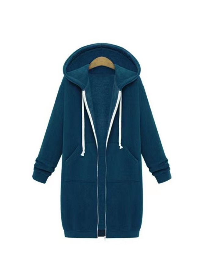 Loquat Women's Autumn/Winter Medium Long Velvet Hoodie