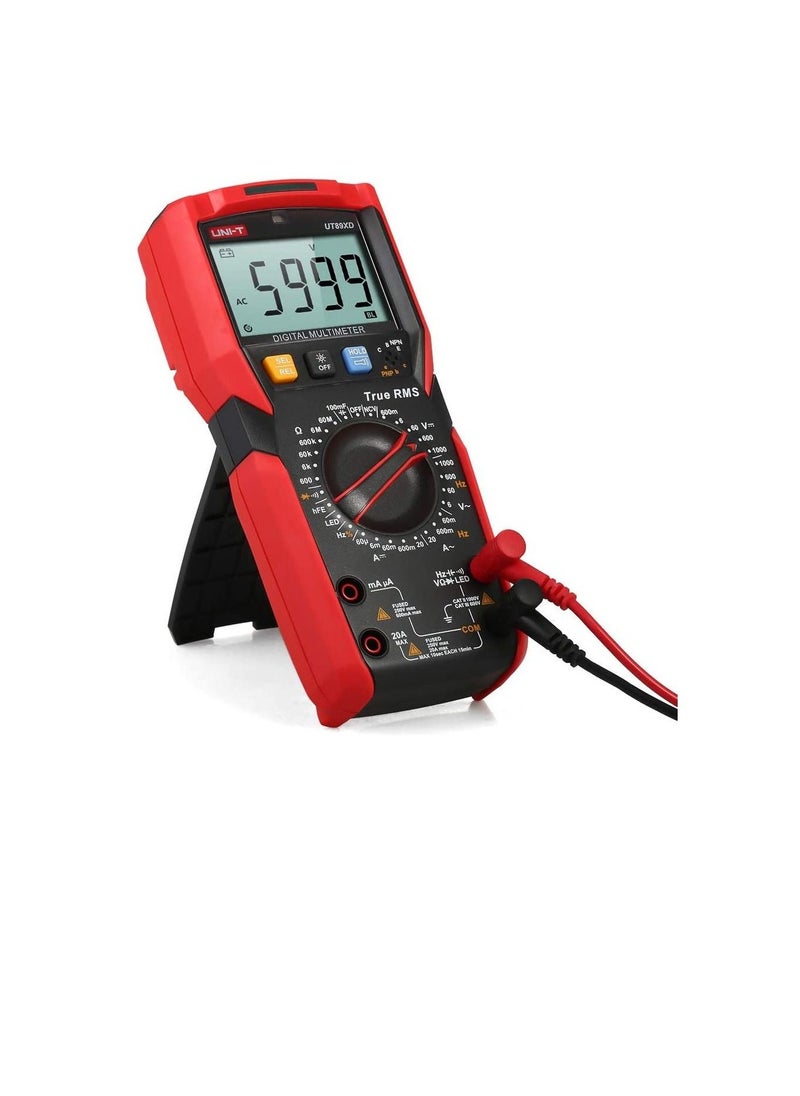 UNI-T - UNI-T UT89XD Digital Multimeter High Accuracy Handheld Mini Universal Meter 6000 Counts LCD Display True RMS Measure AC/DC Voltage Current Resistance Capacitance LED Test Frequency Diode Tester with - Image 1