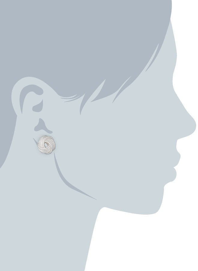 ناين ويست أقراط ناين ويست النسائية ذات العقدة المزخرفة، لون فضي - Image 4