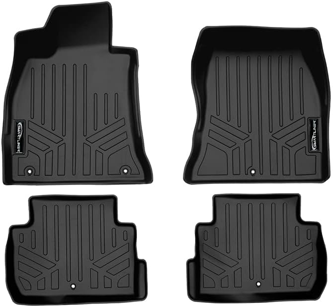 SMARTLINER Custom Fit All Weather 2 Row Black Floor Mat Liner Set for 2018-2023 Kia Stinger RWD - Image 5