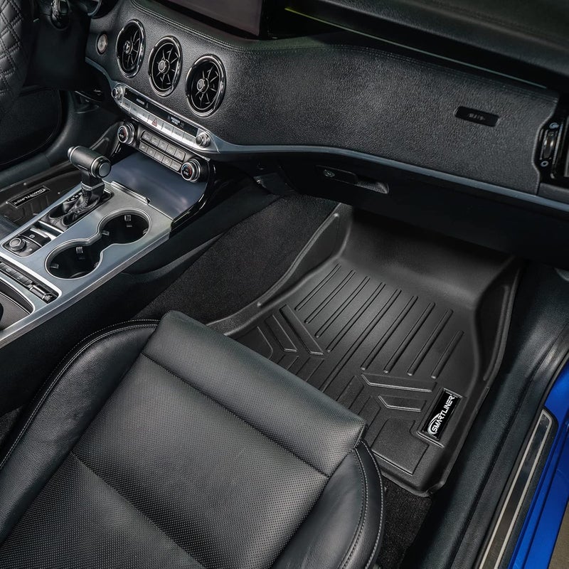 SMARTLINER Custom Fit All Weather 2 Row Black Floor Mat Liner Set for 2018-2023 Kia Stinger RWD - Image 3