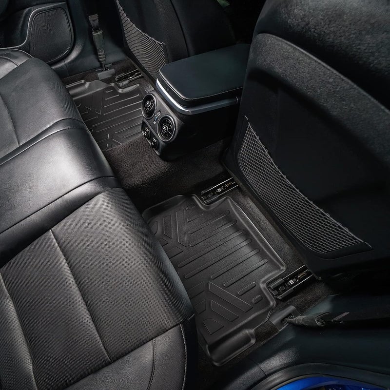 SMARTLINER Custom Fit All Weather 2 Row Black Floor Mat Liner Set for 2018-2023 Kia Stinger RWD - Image 4