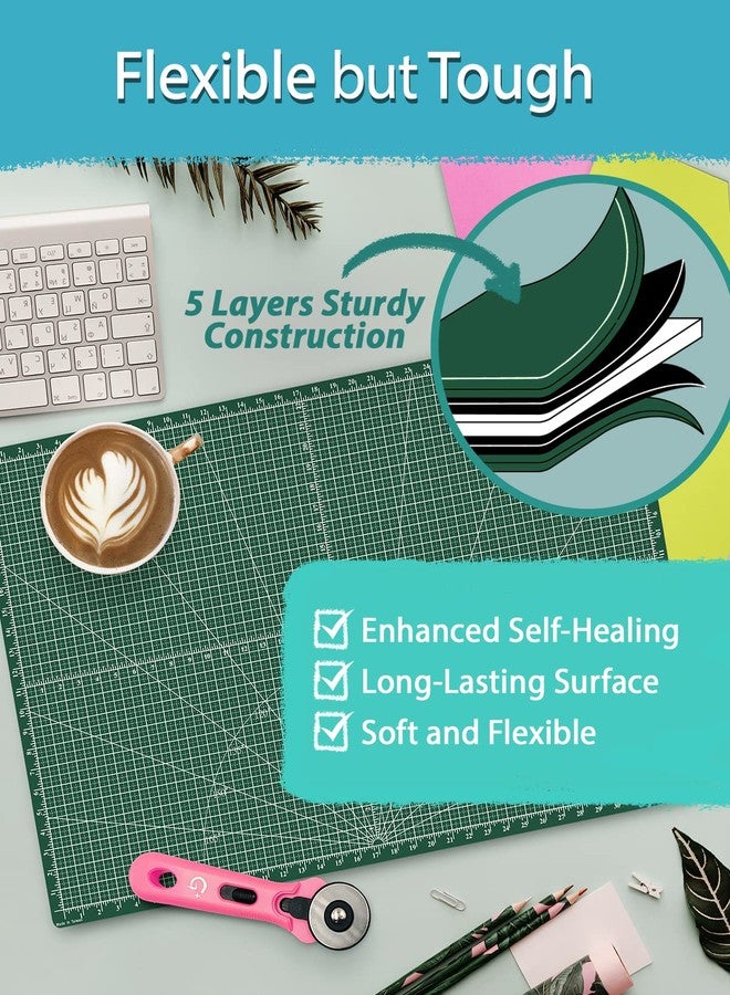 GOLDEN PLUS G+ Cutting Mat 18x24 Inches; Self Healing, Double-Sided, Professional Cutting Board for Sewing, Quilting, Crafting, Fabric Suitable for All Art&Craft Projects (Made in Taiwan) - Image 5