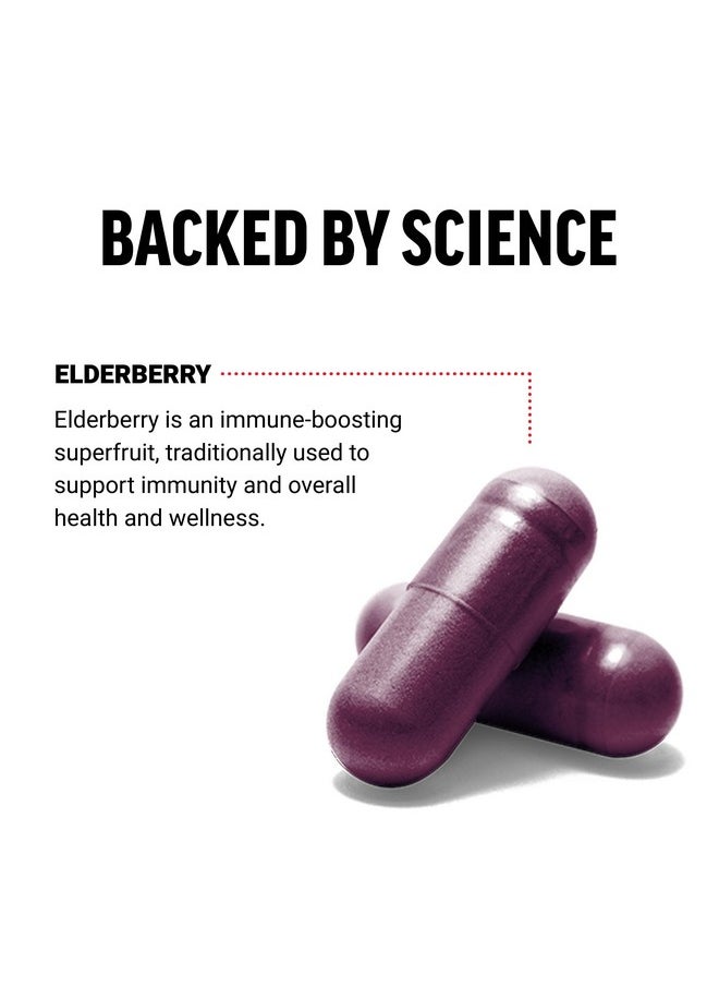 Force Factor FORCE FACTOR Elderberry Capsules, Immunity Supplement and Antioxidants Supplement for Men and Women, Daily Immunity Boost, Vegan, No Gelatin, Non-GMO, 100 Vegetable Capsules  - Image 3
