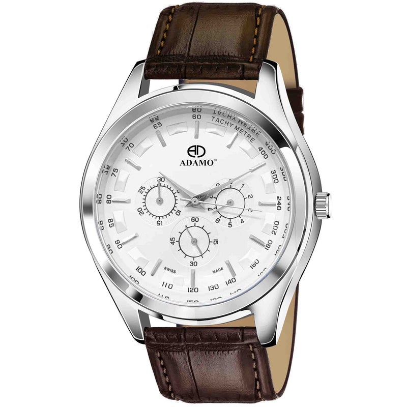ADAMO Chronograph White Dial Men's & Boy's Watch 870SEL01 - Image 5