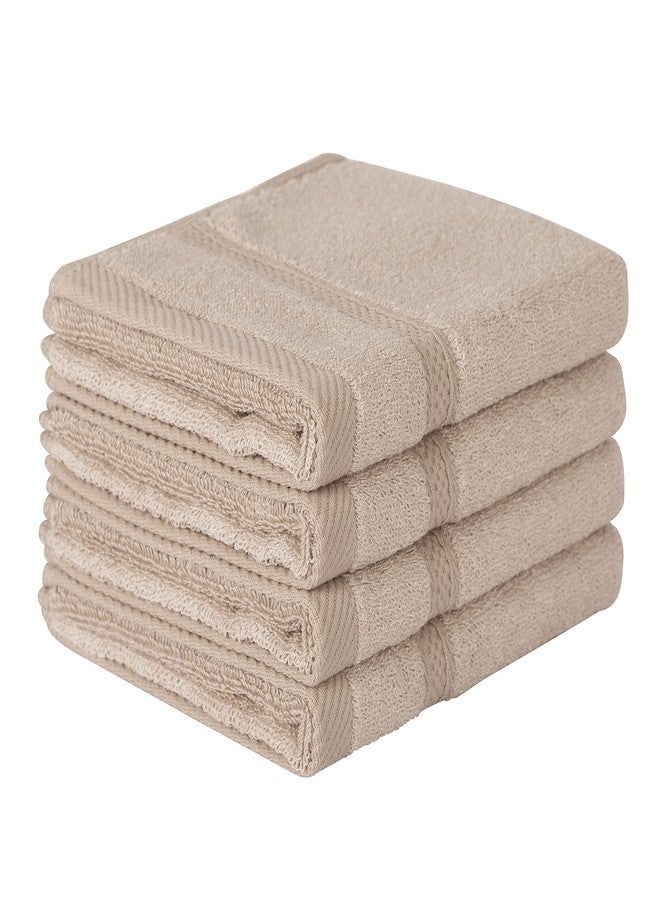 Mother Earth Mother-Earth 4 Pcs Light Brown Fingertip Towels for Bathroom - 11 x 18 Inches, Extra Absorbent and Soft Terry Towels for Sensitive Skin, Quick Dry - Image 1
