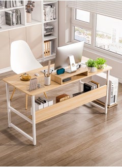 Harlan Study Desk with Stand Writing Desk Table Computer Table with Bookshelf for Home Office Desks & Workstations 110*50*72 CM  - Image 3