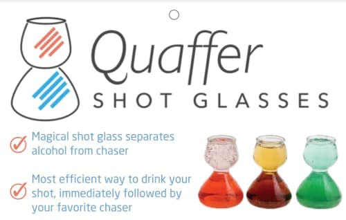 QUAFFER Double Bubble Layered PLASTIC Shot Glass – Clear Chaser Shot Glass Jigger for Smooth Tasty Shots – Fun Unique Split Shot Glasses Barware (Set of 4) - Image 2
