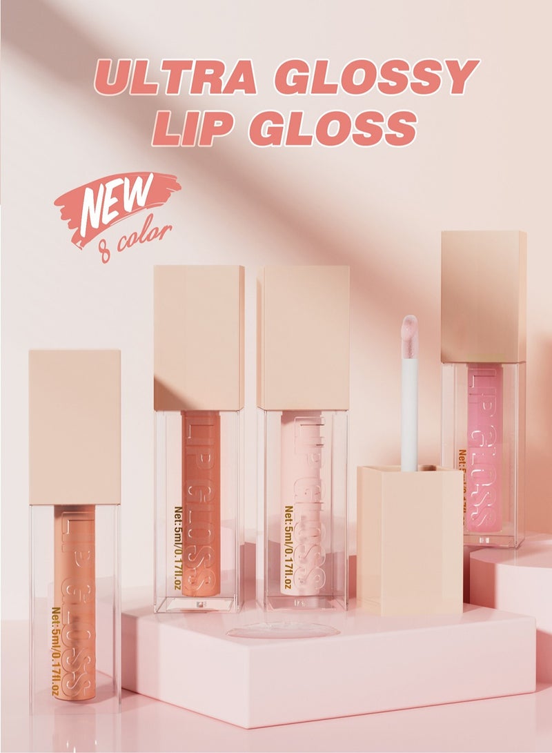 HelloKiss Lip Gloss, Moisturizing Glossy Lip Glaze, Lightweight Plumping Long Lasting Waterproof Mirror Liquid Lipstick, Long Lasting Non-stick - Image 2