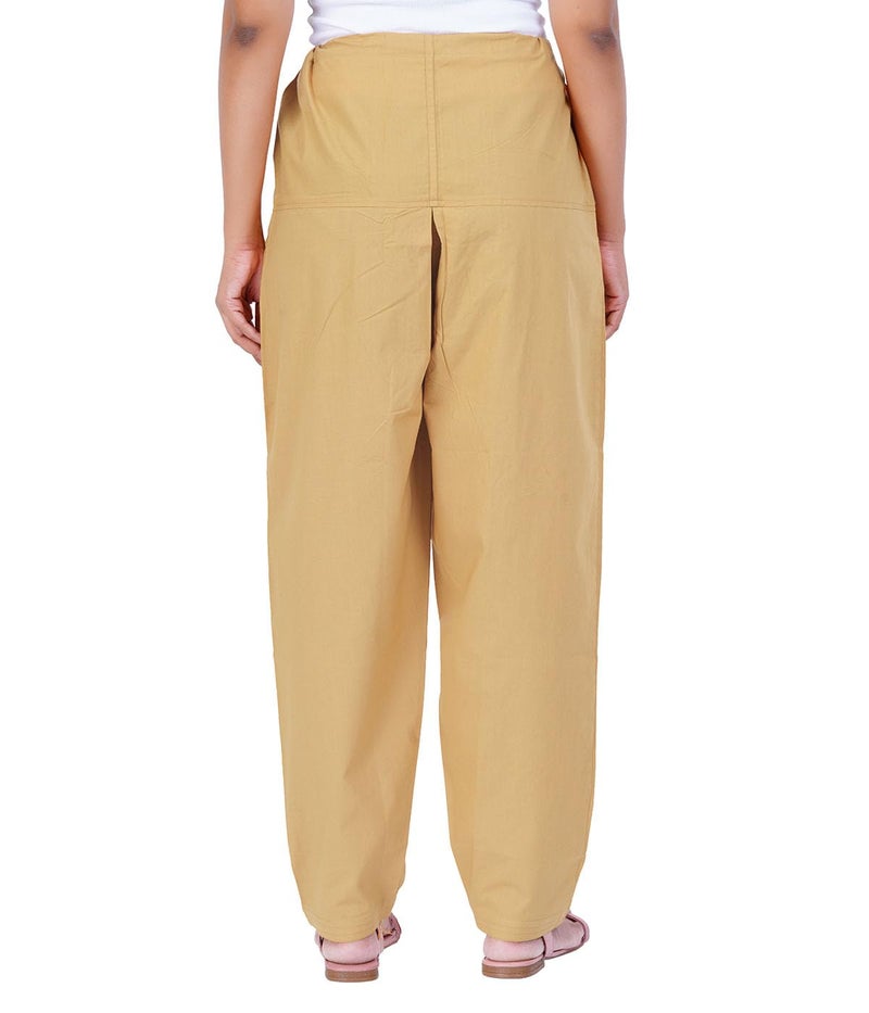 Happy Bunny Cotton Salwar Pant for Women, Modern Semi Patiala Ethnic Trousers with Drawstring, Comfortable Office Home Wear Ladies Pants (XL, Beige) - Image 4