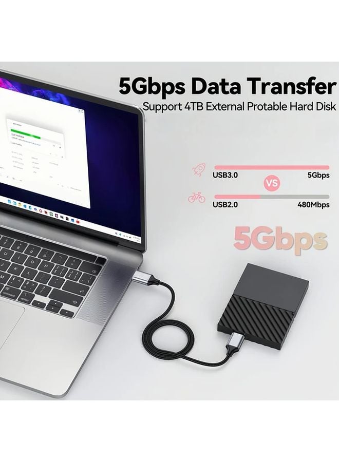 2025 Upgraded Micro B To USB C Cable 50cm High Speed 5 10W Power Delivery For PC Laptop - Image 3