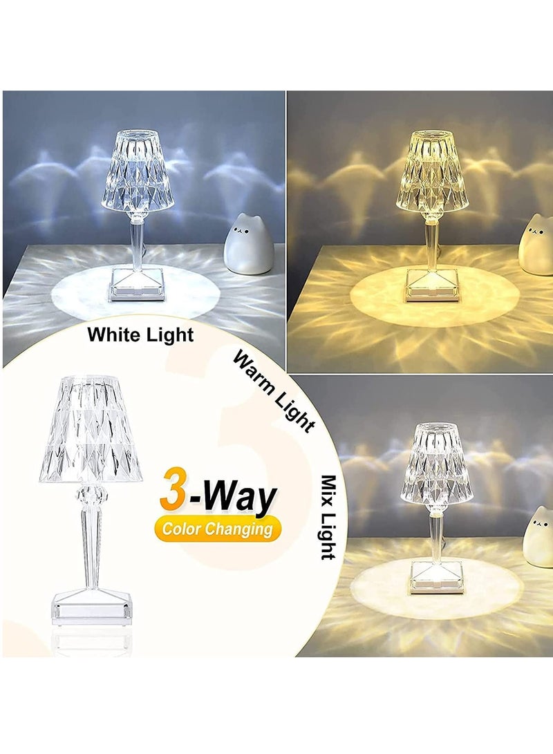 Crystal Table Lamp, LED Night Light Bedside Lamp with USB Charging Port,Acrylic Touch Control Crystal LampDecoration Desk Nightstand Lamps,Decorative Lamp for Living Room Bedroom - Image 5
