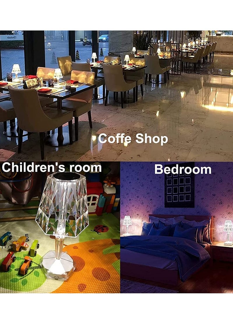 Crystal Table Lamp, LED Night Light Bedside Lamp with USB Charging Port,Acrylic Touch Control Crystal LampDecoration Desk Nightstand Lamps,Decorative Lamp for Living Room Bedroom - Image 2