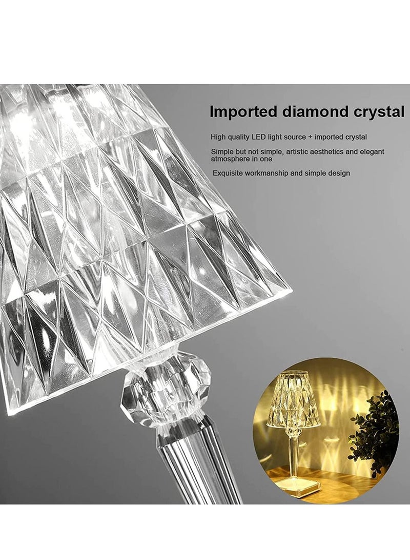 Crystal Table Lamp, LED Night Light Bedside Lamp with USB Charging Port,Acrylic Touch Control Crystal LampDecoration Desk Nightstand Lamps,Decorative Lamp for Living Room Bedroom - Image 4