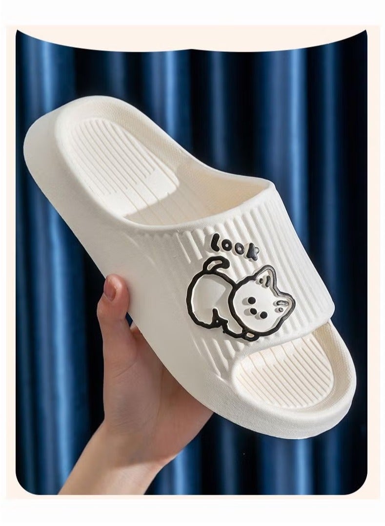 Hoasis Bathroom Non Slip Cartoon Lovable Cat Slippers - Image 4