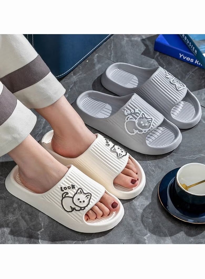 Hoasis Bathroom Non Slip Cartoon Lovable Cat Slippers - Image 5