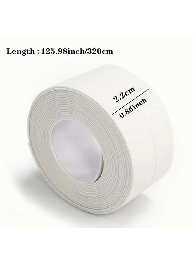 Waterproof White PVC Self Adhesive Tape 0 87 Inch X 59 06 Inch Super Strong For Bathroom Kitchen Sink - Image 3