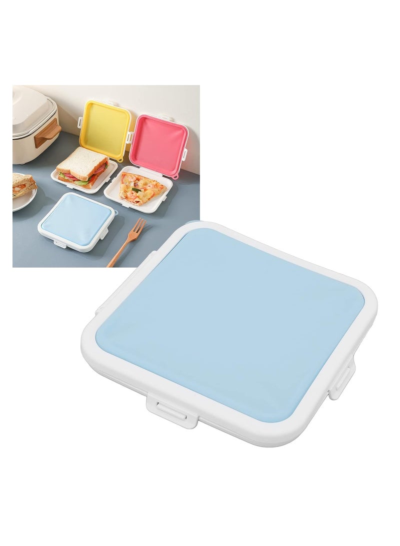 KASTWAVE Toast Case Leakproof Soft Sealed Bread Lunch Box, Sandwich Case Easy Carry Bento Box Food Grade Silicone Bread Storage Box, Plastic Food Storage Containers, Blue - Image 2