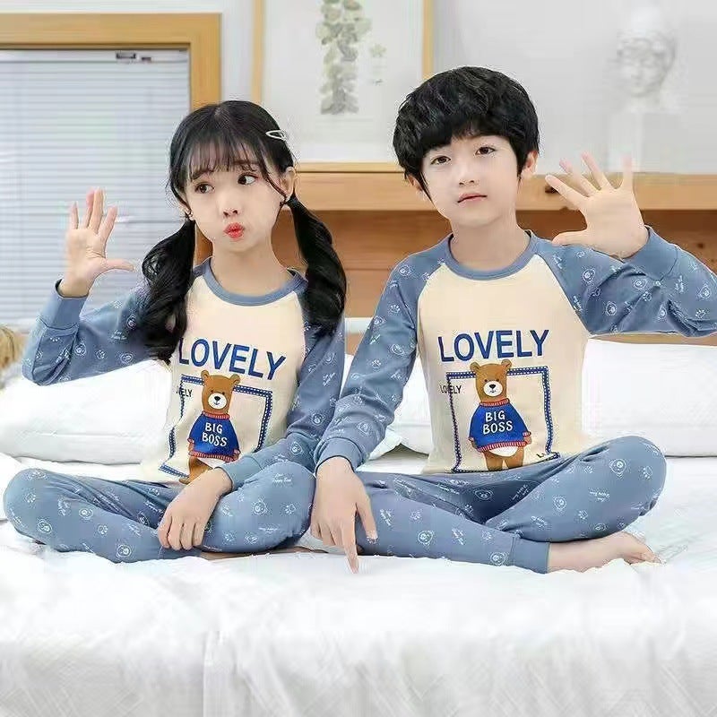 Children'S Autumn Clothes Long Trousers Home Clothes Warm Suit Girls' Long Sleeve Trousers Underwear Suit Children'S Pajamas Home Clothes - Image 4