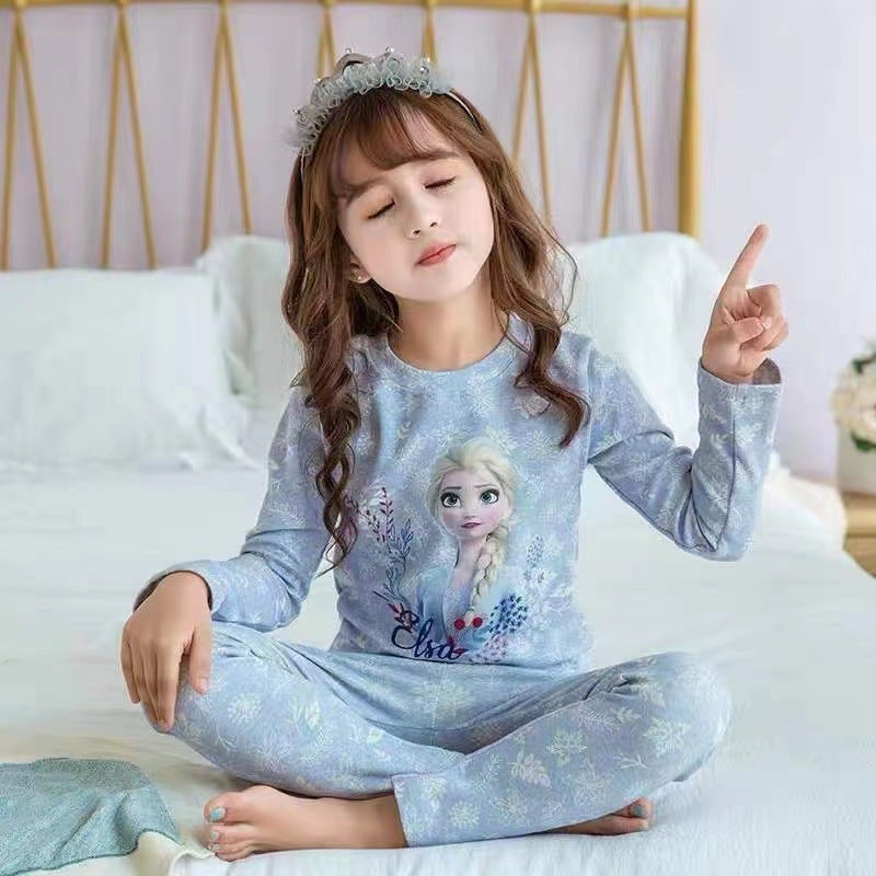 Children'S Autumn Clothes Long Trousers Home Clothes Warm Suit Girls' Long Sleeve Trousers Underwear Suit Children'S Pajamas Home Clothes - Image 1