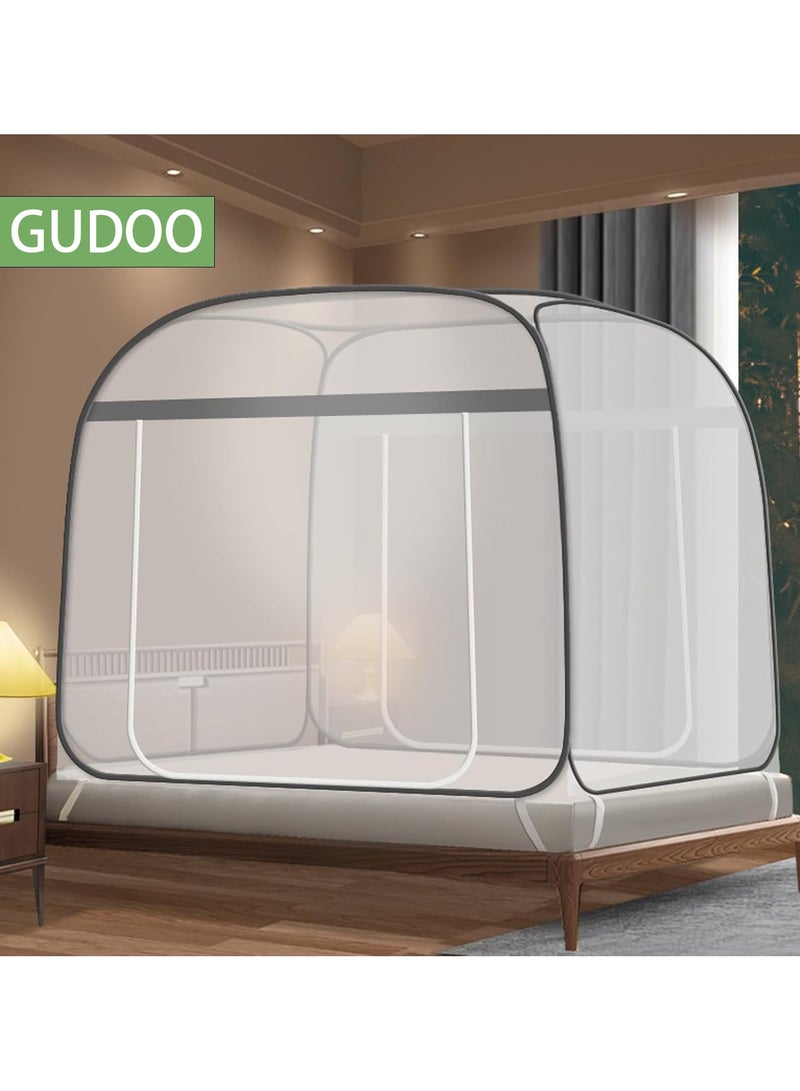 Pop-Up Mosquito Net for Beds  Portable Folding Mosquito Netting Double Door Travel Mosquito Tents with Bottom  Bed Tent Crib Netting Yurt Canopy Nets Free Installation for Baby Adult Bedroom Camping - Image 1