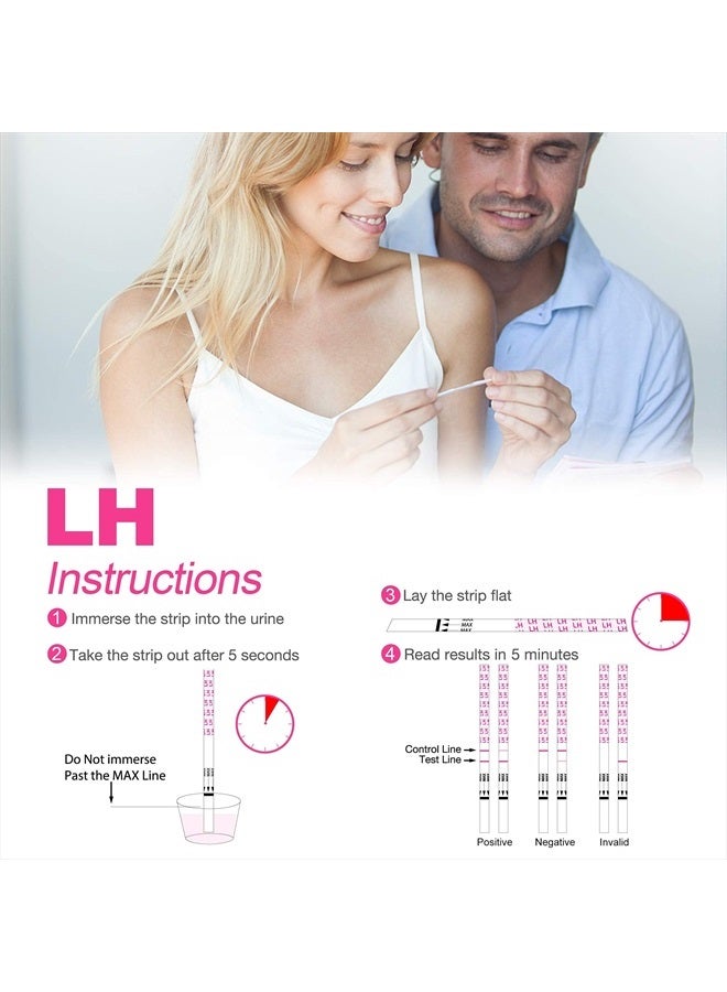 موم ميد مجموعة اختبار التبويض من  (HCG15-LH40)، 15 شريطًا للحمل و40 شريطًا لاختبار التبويض مع 55 كوبًا للبول، اختبار الحمل المبكر الموثوق والسريع - Image 5