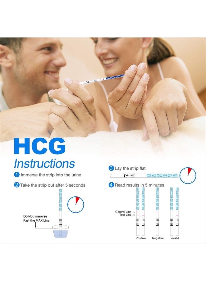 موم ميد مجموعة اختبار التبويض من  (HCG15-LH40)، 15 شريطًا للحمل و40 شريطًا لاختبار التبويض مع 55 كوبًا للبول، اختبار الحمل المبكر الموثوق والسريع - Image 4