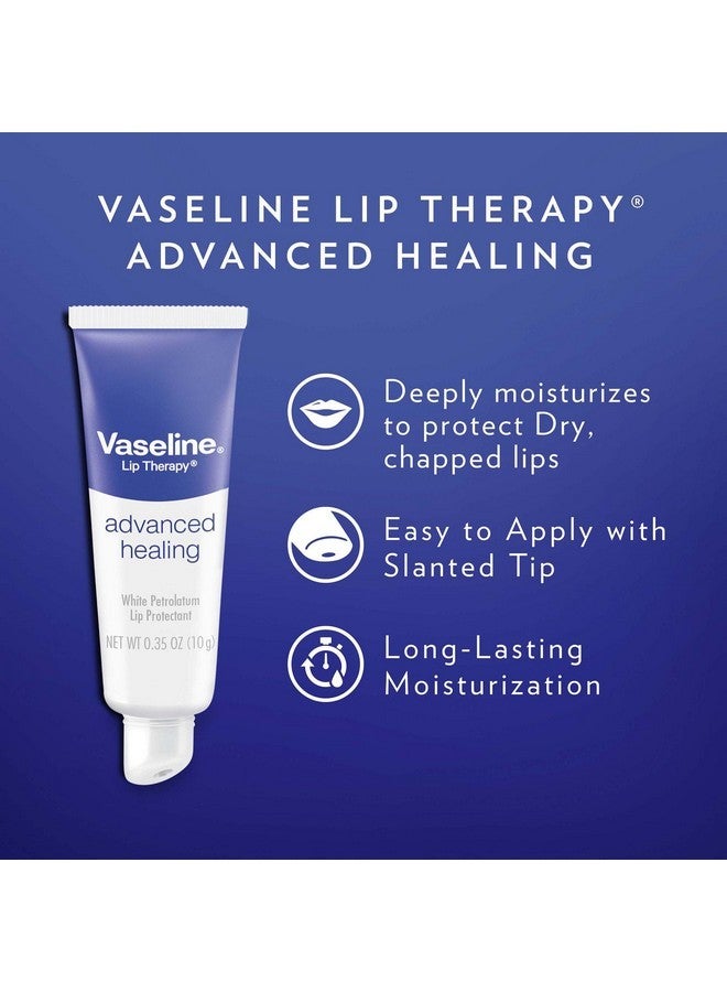Vaseline Lip Therapy Advanced Healing Lip Balm Tube 3-Pack - White Petroleum Lip Protectant, 0.35 Oz Ea - Image 4