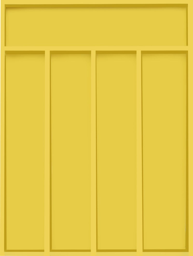 Utopia Kitchen Silverware Organizer, Bamboo Utensil Drawer Organizer for Cutlery, Utensils & Flatware (5 Compartment, Yellow) Pack of 1 - Image 1