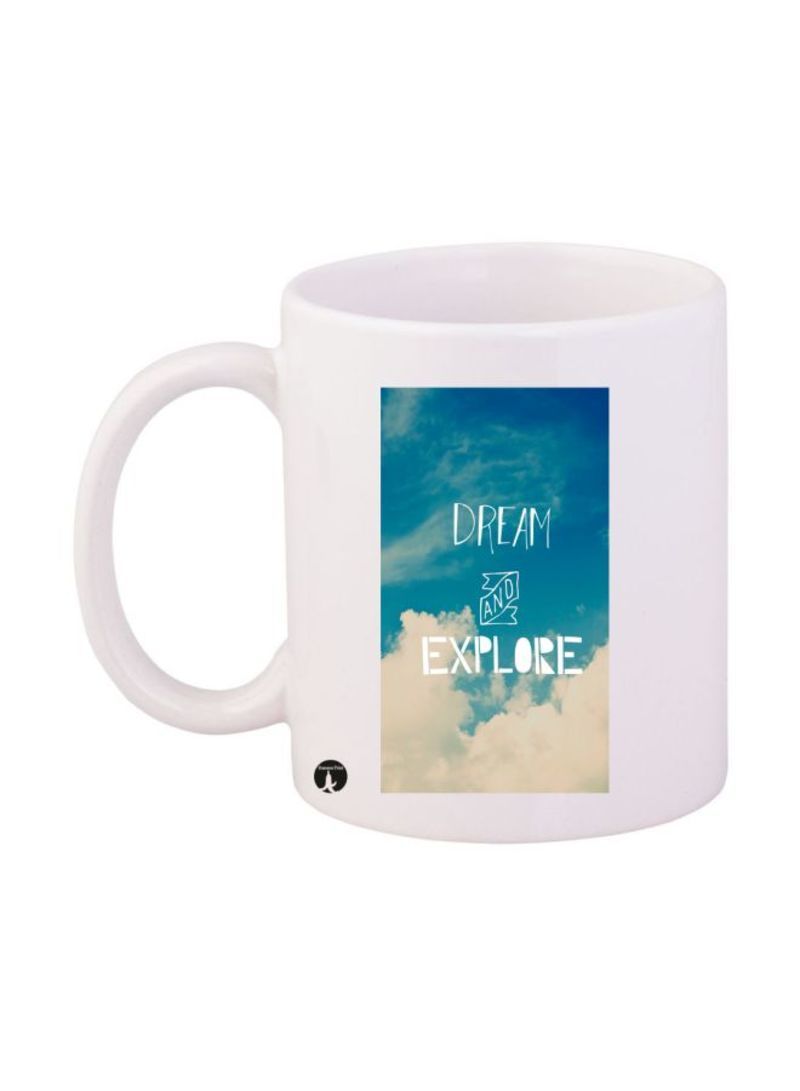 Dream Explore Printed Mug White/Blue Standard Size