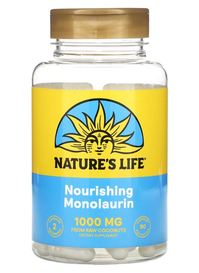 Nature's Life Nourishing Monolaurin 1000 mg 90 Capsules (500 mg per Capsule) 