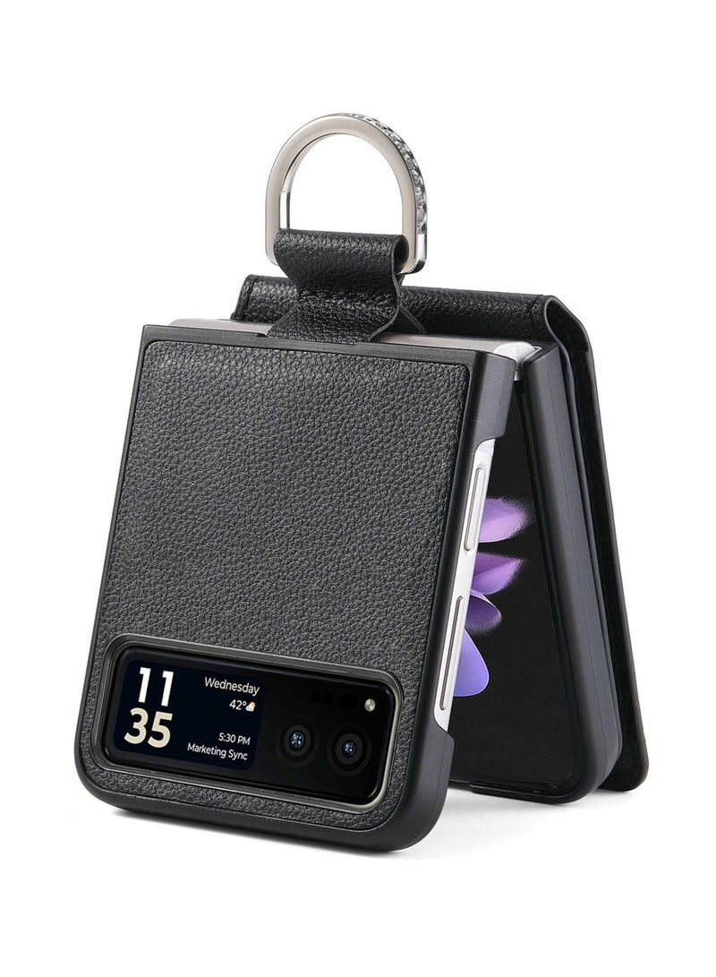 Stylish PU Leather Wallet Case for Motorola Razr+ 2023 - Full Coverage, Kickstand & Pocket Ring Design, Perfect Protection for Your Phone - Image 2