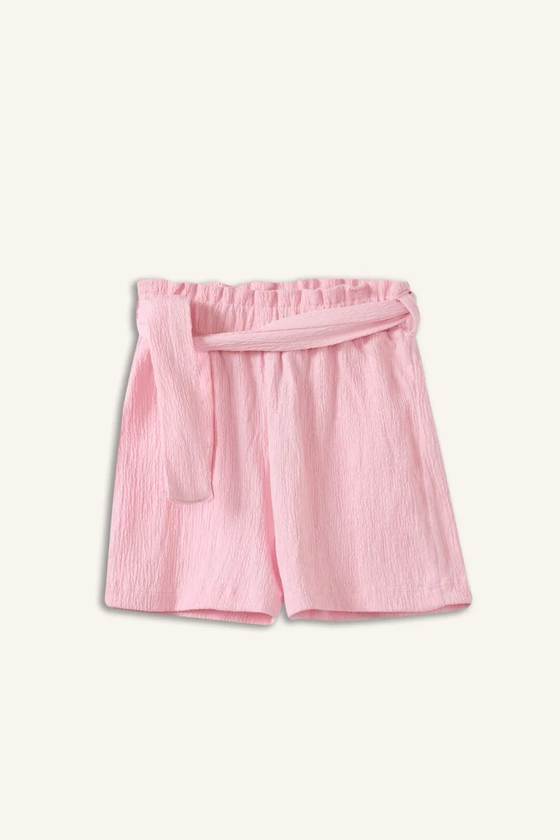 ديفاكتو Baby Girl Paperbag Fit Normal Waist Shorts