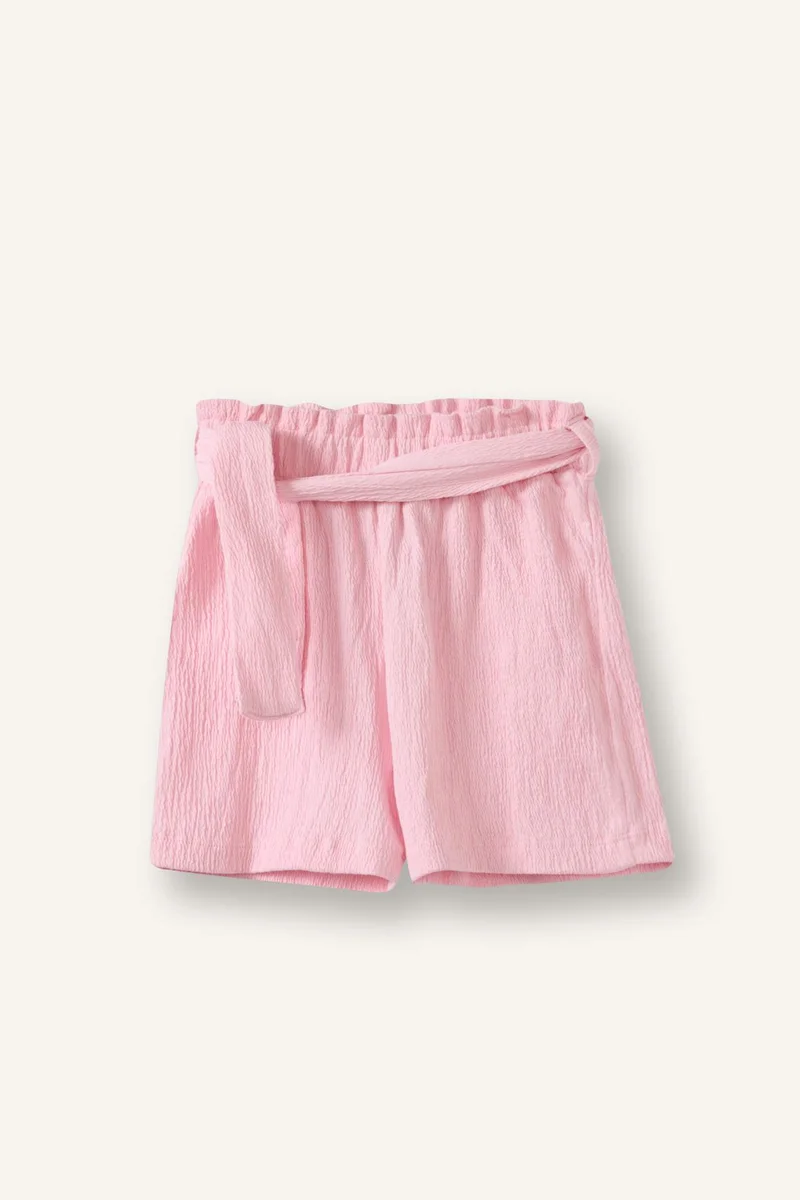 ديفاكتو Baby Girl Paperbag Fit Normal Waist Shorts