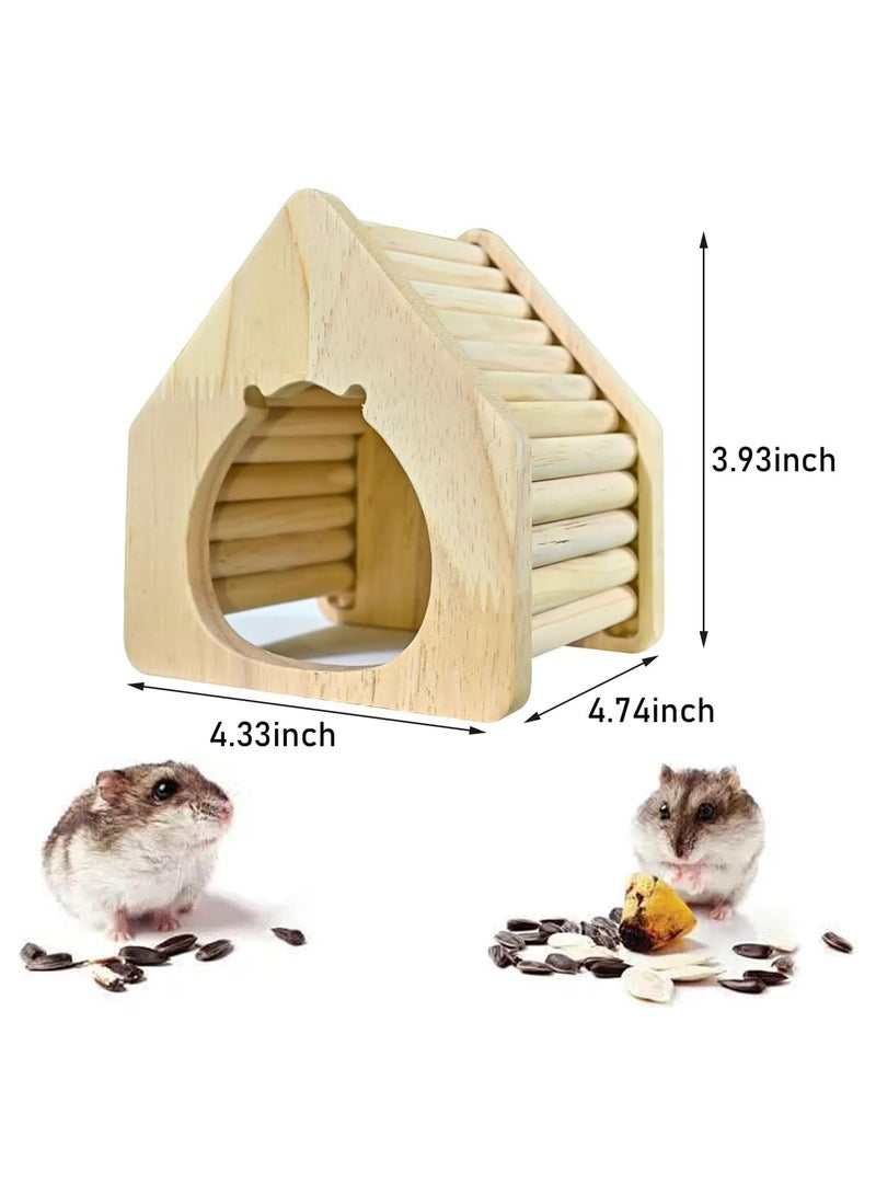 Excefore Wooden Hamster Hideout Small Animal Climbing Toys Hamster Habitat Decoration for Hamsters, mice, Squirrel, Sugar Gliders - Image 5
