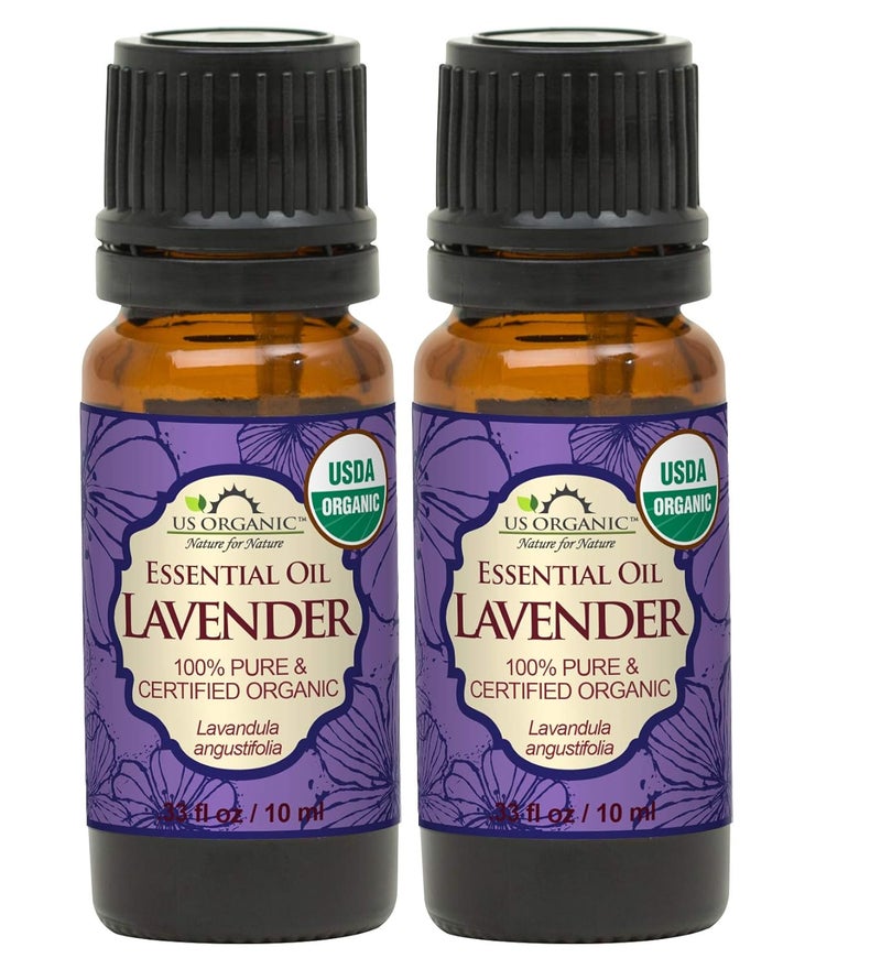 US Organic 100 Pure Lavender Essential Oil Directly sourced from Bulgaria USDA Certified Organic Undiluted for Diffuser Humidifier Massage Skin Hair Care Non GMO 10 ml 2 Pack
