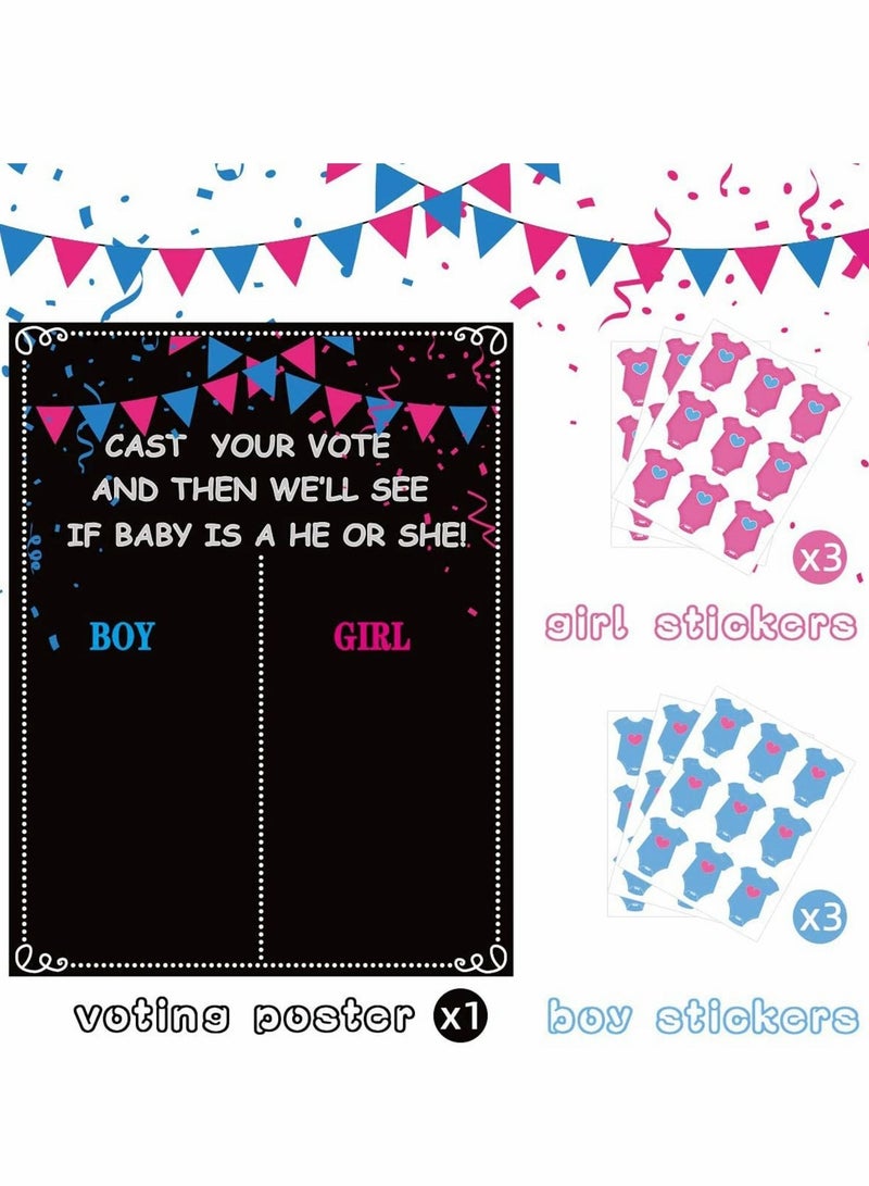 Barakah Baby Gender Reveal Board, Party Supplies Kit with Decorations Games Gender Reveal Voting Poster Board with Stickers, Chalkboard Design Party Games Kit - Image 4