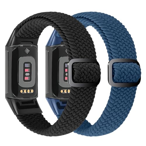 VNDAPT Elastic Braided Bands Compatible with Fitbit Charge 5/Fitbit Charge 6 for Women Men, Breathable Adjustable Stretchy Nylon Loop Sport Replacement Wristbands for Fitbit Charge 6 Charge 5 Straps - Image 2