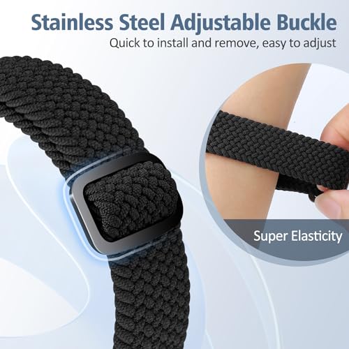VNDAPT Elastic Braided Bands Compatible with Fitbit Charge 5/Fitbit Charge 6 for Women Men, Breathable Adjustable Stretchy Nylon Loop Sport Replacement Wristbands for Fitbit Charge 6 Charge 5 Straps - Image 5