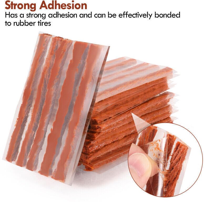WILLIBEE عبوة من 50 شريط، 10 سم) شرائط إصلاح ثقوب الإطارات بدون أنبوب، 50 شريط إصلاح ثقوب للسيارة، الدراجة، SUV، والدراجة النارية (50) - Image 2