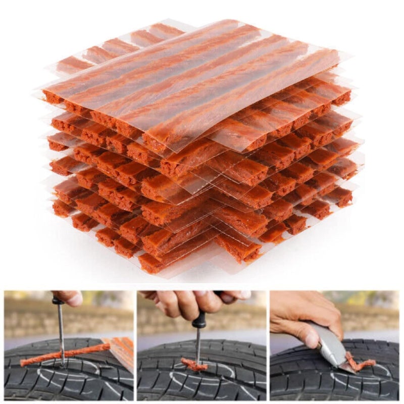WILLIBEE عبوة من 50 شريط، 10 سم) شرائط إصلاح ثقوب الإطارات بدون أنبوب، 50 شريط إصلاح ثقوب للسيارة، الدراجة، SUV، والدراجة النارية (50) - Image 1