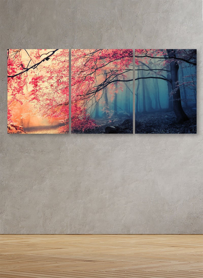 ماركتنا لوحة جدارية فنية لتزين الحائط بتصميم طبيعة، ثلاث قطع ،مقاس120X60سم - Image 1