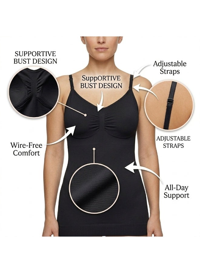 Shappex Seamless Women’s Camisole with Built-In Support – No Padding, Wireless Comfort, Adjustable Straps, Breathable Stretch Fabric, Tummy Smoothing Tank Top for Everyday Wear - Image 5