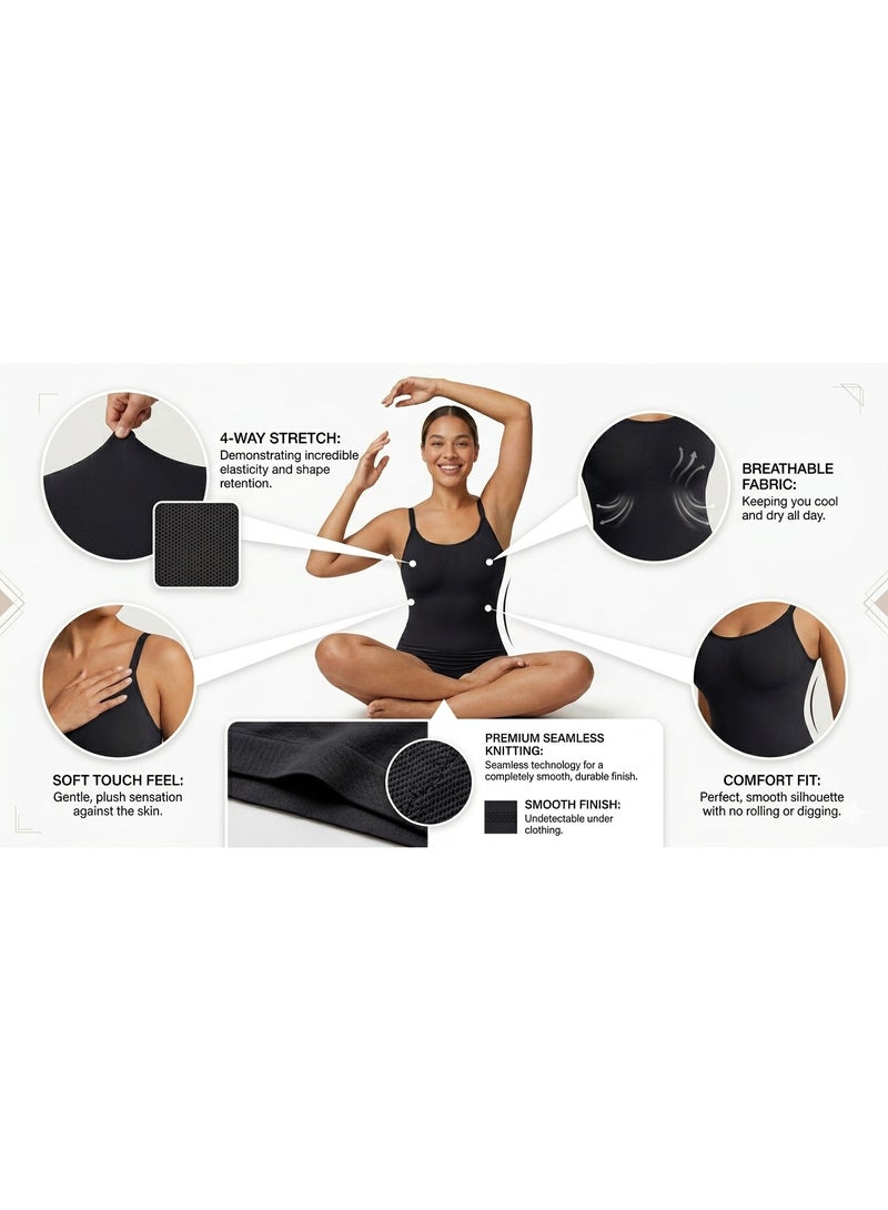 Shappex Seamless Women’s Camisole with Built-In Support – No Padding, Wireless Comfort, Adjustable Straps, Breathable Stretch Fabric, Tummy Smoothing Tank Top for Everyday Wear - Image 3